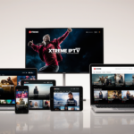 a_realistic_studio_shot_of_a_modern_desk_with_four_devices_smart_tv_laptop_tablet_smartphone_side_b_7qj1203tb167i1vynhwf_0